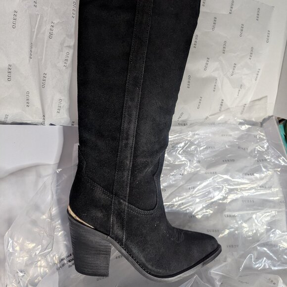 GUESS Women's Sashan Knee High Boot - BRAND NEW - BLACK - Picture 1 of 7